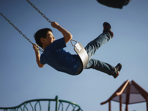 Child swinging